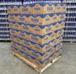 How Many Cases of Water on a Pallet of Rain Water Company?